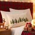 thumbnail image 5 of Christmas Tree Pillow Cover 12 x 20 Inch, Xmas Decorations, Soft Plush Faux Fur Holiday Winter Decorative Throw Pillows for Sofa Bedroom Bed Home Décor(D), 5 of 6