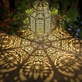 thumbnail image 2 of Twinkya Hanging Solar Lights Outdoor Garden Decorative Solar Lantern Waterproof Metal Moroccan Outdoor Decorations for Patio Pathway Yard Porch Backyard Garden Decor (Gold, 1 Pack), 2 of 10