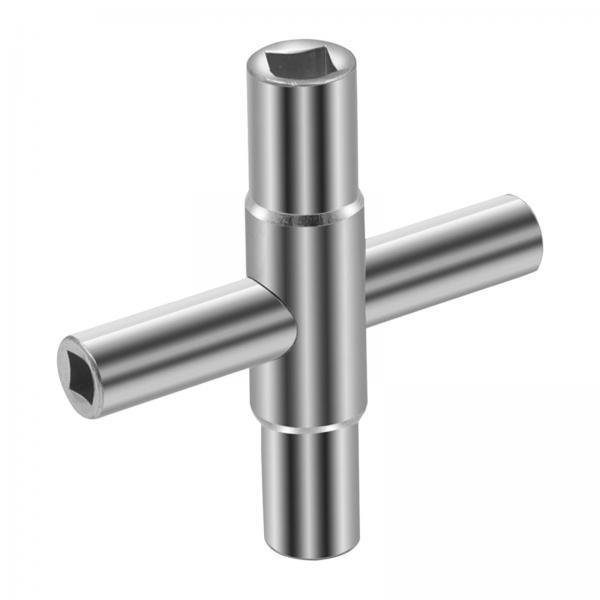 Llave De Grifo 6x4 En 1 Plateada Para Abrir Y Cerrar Grifos De Medidores Eléctricos
