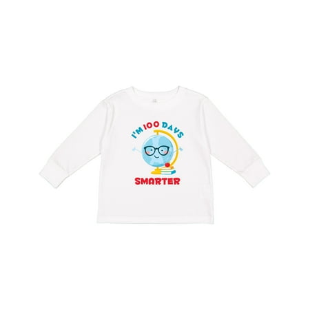 

Inktastic Kawaii Globe 100 Days Smarter Gift Toddler Boy or Toddler Girl Long Sleeve T-Shirt