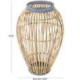 thumbnail image 3 of DecMode 16" Handmade Open Frame Brown Bamboo Vase with Blue Metal Accents, 3 of 16