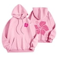 thumbnail image 2 of DDAPJ pyju Pink Flower Hoodie for Women Teen Girls Cute Hooded Sweatshirts Trendy Casual Graphic Hoodies Oversized Drawstring Pullover Tops Pink S, 2 of 6