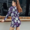 thumbnail image 5 of Grunge Graphic Flower Pattern Women's Long Sleeve Bodycon Dress Soft Stretchy For Everyday Wear And Special Occasions, 5 of 6