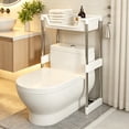 thumbnail image 4 of Multi-Layer Toilet Storage Rack - No Drill Bathroom Organizer, Metal Shelf for Toiletries, Clean & Tidy Space Above Toilet, Sturdy & Waterproof, Ideal for Towels, Shampoo, Plants White, 4 of 6