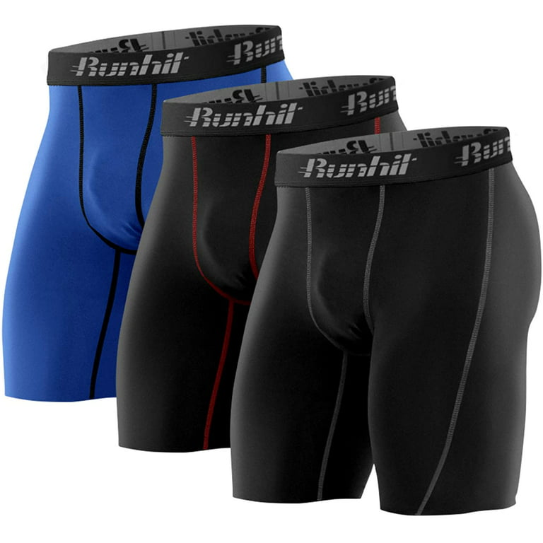 Runhit 3 Pack Comrpession Shorts Men Workout Running Underwear