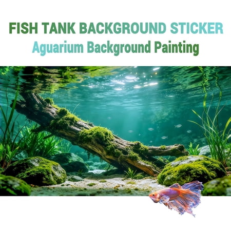 The River Dead wood, Aquarium Background Wallpaper, Fish Tank Landscape Decor, Terrarium Habitat Decor, Reptile Enclosure Decor, Front self-adhesive PVC HD sticker, Removable 2D Flat sticker