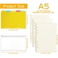 thumbnail image 2 of SURJDE 3 Pack A5 Refills Paper Lined,A5 Refill Paper (40 Sheets/Pack) 3Pcs A5 Loose-Leaf Pockets 5Pcs 5-Color Separation Pages for Refillable A5 6-Ring Binder Journal Notebook, 2 of 7