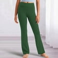 thumbnail image 2 of HAOTAGS Girls High-waist Pants, Straight-leg Girls Loungewear Stretchy Soft Everyday Pants Green 8 T, 2 of 9