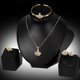 thumbnail image 5 of Conjunto de joyas de boda para mujer dulce y elegante con 4 piezas: collar, pendientes, pulsera y anillo con diseño dorado, 5 of 8