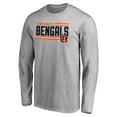 thumbnail image 2 of Men's Ash Cincinnati Bengals Iconic Collection On Side Stripe Long Sleeve T-Shirt, 2 of 3