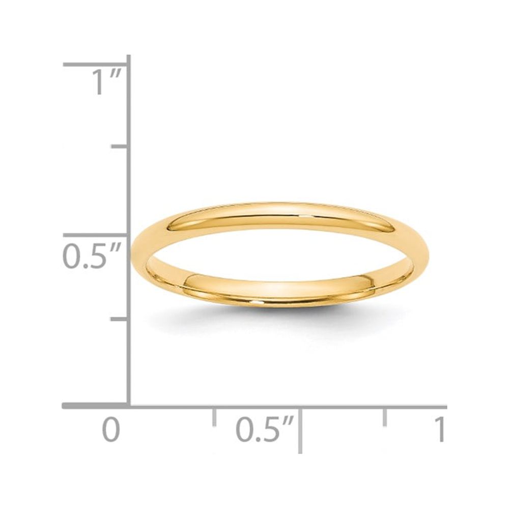 Primal Gold 14 Karat Yellow Gold 2mm Lightweight Comfort Fit Band Size 9.5