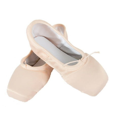 

Women Girls Pointe Dancing Shoes Satin Upper Canvas Ballet Flats Gymnastics Slip