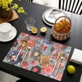 thumbnail image 3 of Pioneer Flower Floral Print Pattern Summer Placemats Table Placemats Set Of 6-Linen Kitchen Washable Placemats Table Mats 12x18 Inch Non-Slip Heat Resistant, 3 of 5