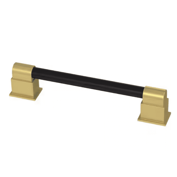 Liberty P44713C-720 Dual Mount 3" & 3 3/4" Deco Cabinet Pull Brushed Brass & Matte Black