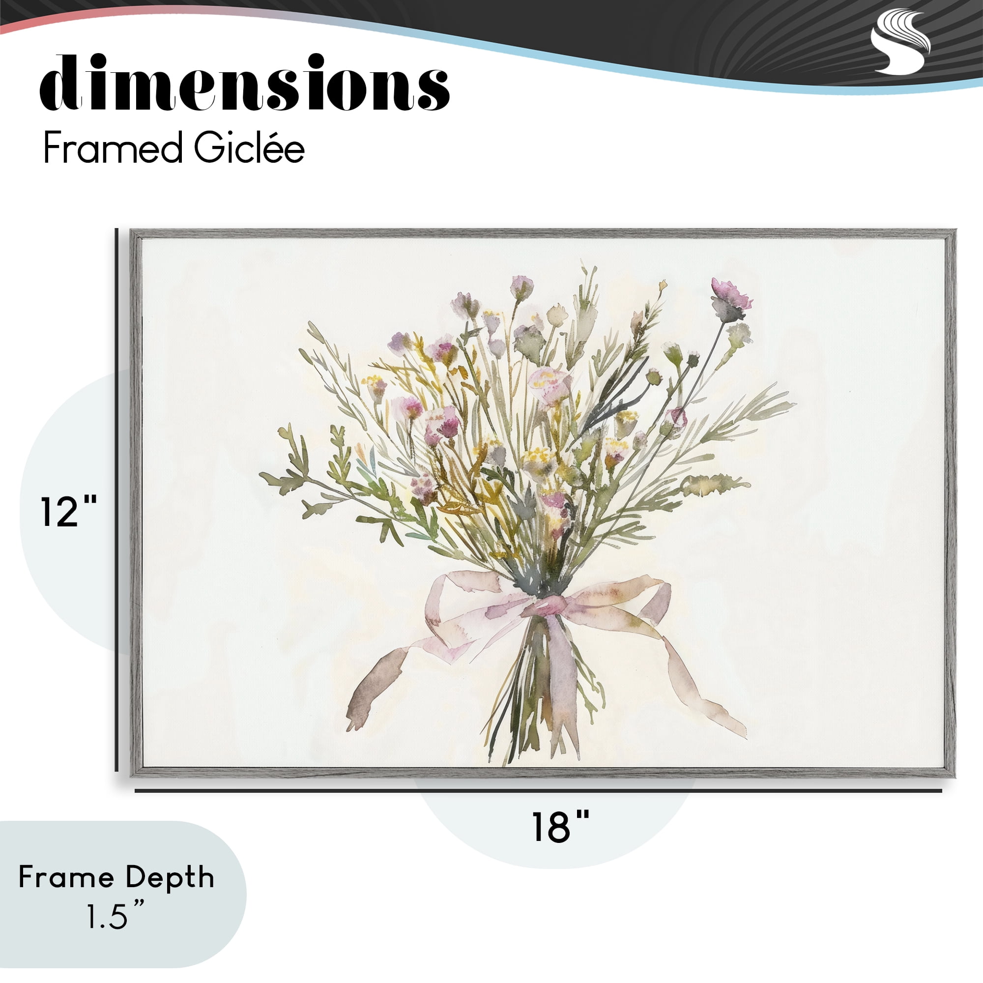 Stupell Industries Bouquet of Spring Wildflowers Gray Framed Giclee Art, design by Creative Studio