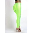 thumbnail image 6 of Ofenti Shiny Leggings for Women High-Waist Neon Tights Neon Lime 3X, 6 of 8