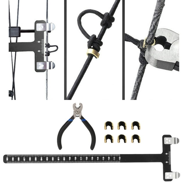 Archery Bow String Points Nock Pliers Set, Archery Bow String Nocking Points Set Bow String Nocking Points Pliers Set T Ruler Nocking Buckle Pliers Kit Archery Bow String Tool Arch