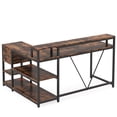 thumbnail image 6 of Fnova 55" Desk with Drawer, Modern Reversible L Shaped Table, Corner Computer Desk with Storage Shelves and Monitor Stand for Home Office, 6 of 16