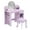 Purple, variant on Kids Vanity Set with LED Mirror & Stool, Girls Makeup Dressing Table with Drawer & Open Storage Shelves, Wooden Princess Vanity Desk for Toddlers