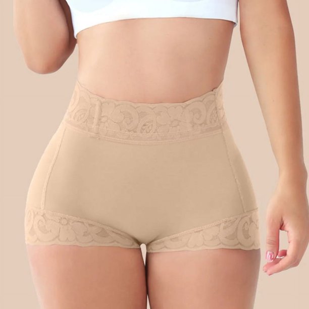 Pantalones de vientre de encaje epoxi antideslizantes ajustados pantalones de levantamiento de cadera calzoncillos tipo bóxer cortos para mujer