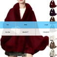 thumbnail image 3 of ShiShine Women's Cape Faux Fur Shawl Wrap with Fur Trim Sleeveless Cardigan Dressy Cloak Fashion Tops Solid Color Coat, 3 of 3