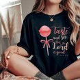 thumbnail image 5 of Women's T-shirt with the phrase "Taste and See That The Lord Is Good" Psalm 34:8 - Sweet Lollipop Design - Faith & Inspirational Gift, 5 of 7