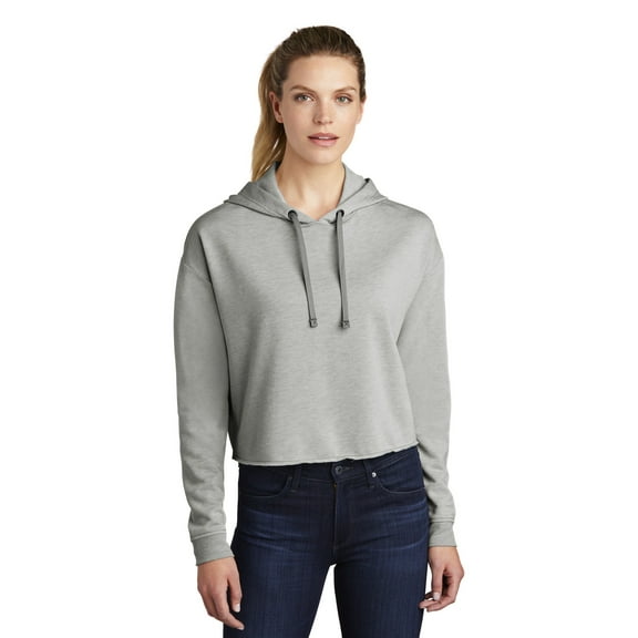 Sport-Tek Ladies PosiCharge Tri-Blend Wicking Fleece Crop Hooded Pullover LST298