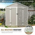 thumbnail image 3 of ELPOSUN Storage Shed 8 x 10 FT, Resin Outdoor Garden Sheds with Floor Plastic Patio Outdoor Storage with Lockable Door for Tool, Bike,Sandstone, 3 of 8