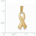 thumbnail image 3 of 14k Gold Polished Survivor Ribbon Pendant, 3 of 3