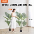 thumbnail image 2 of VEVOR Artificial Palm Tree, 5 FT Tall Faux Plant, Secure PE Material & Anti-Tip Tilt Protection Low-Maintenance Plant, Lifelike Green Fake Tree for Home Office Warehouse Decor Indoor Outdoor, 2 of 9