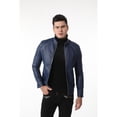 thumbnail image 4 of Men's Casual PU Leather Jacket Stand Collar Motorcycle Jacket Classic Versatile Top Fashion Trend Men's Wear, 4 of 12