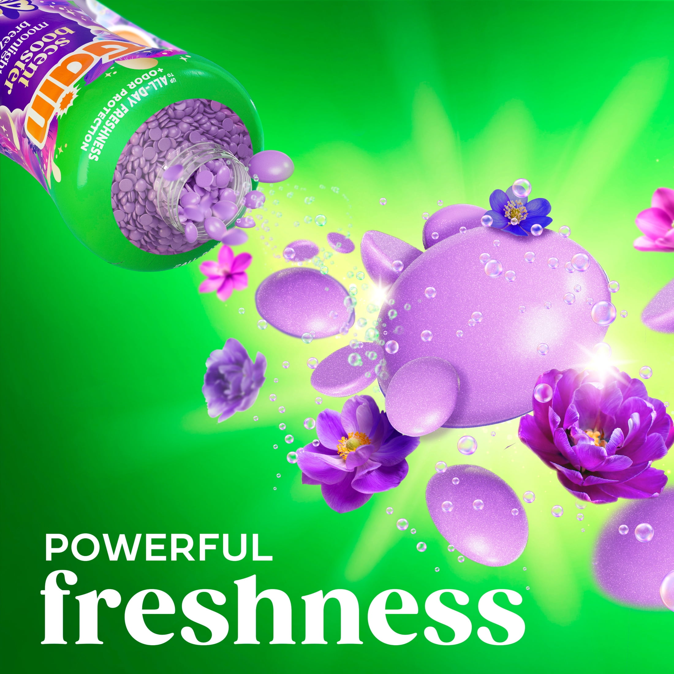 (4 pack) Gain Laundry Scent Beads, Fireworks In-Wash Scent Booster, Moonlight Breeze Scent, 30.1oz