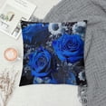 thumbnail image 2 of JRXY Rose Flowers Pillow Cases Cushion Covers Kids Botanical Rose Floral Throw Pillow Covers Soft Decor Garden Flower Decorative Throw Pillowcases Valentine's Day Blue Cushion Cases White, 2 of 5