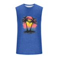 thumbnail image 4 of Cmfcve Men's Summer Tank Top Crew Neck Sleeveless Graphic Tees Breathable Elastic Hawaiian Tank Top, 4 of 5