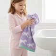 thumbnail image 4 of Unique Bargains Cotton Cute Cartoon Jacquard Soft Hand Towel Purple 29" x 13", 4 of 7