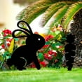 thumbnail image 5 of LSLJS Easter Bunny Yard Signs with Stakes, Easter Decorations Acrylic Hollow Black Rabbit Garden Stakes, Waterproof Outdoor Spring Decor Vintage Bunny Sign Party Favor Supplies for Lawn Patio Yard, 5 of 8