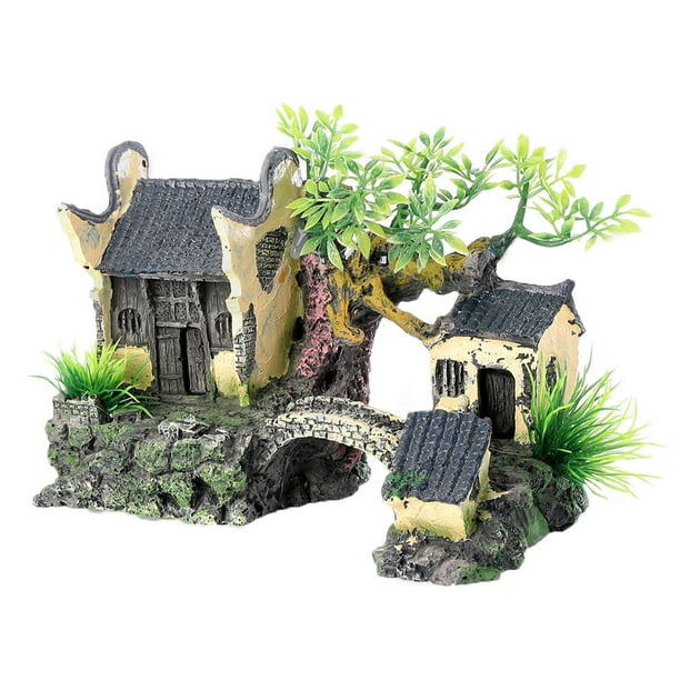 Decoración clásica de castillo de resina para acuario, protección del medio ambiente, accesorios para acuario