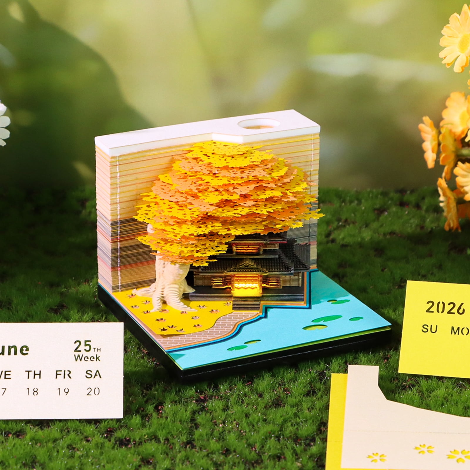 Twenty twenty six Decorative Weekly Calendar Three-dimensional Blossom Plan Note Pad Constructed In Light Special Durability Light second Telecommute