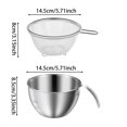thumbnail image 3 of Stainless Steel Mixing Bowls Strainer with Handle 400ml Kitchen Bowls Food Prep Draining Mixing Design for Home Farmhouse Dining Meal Prep and Cooking, 3 of 9
