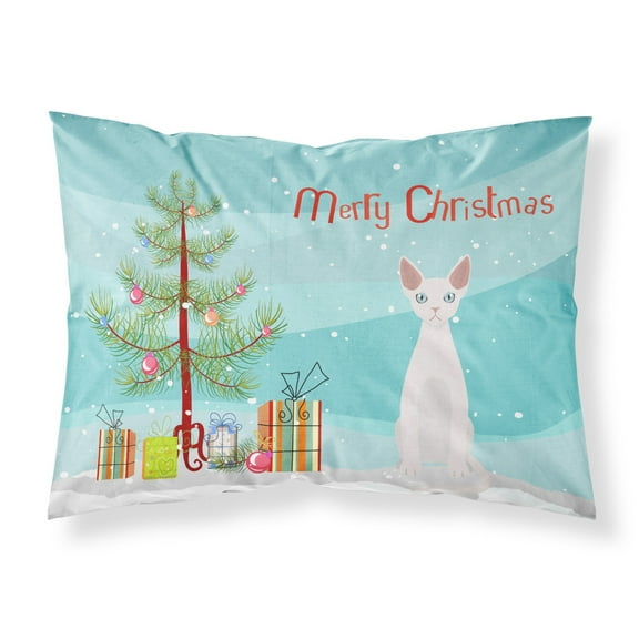 Devon Rex 2 Cat Merry Christmas Fabric Standard Pillowcase CK4763PILLOWCASE