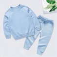 thumbnail image 2 of NOLDARES Toddler Baby Boy Fall Winter Outfit Baby Boy Clothes Long Sleeve Sweatshirt Tops + Pants 2Pcs Boy Clothing Casual Set Outfits(Sky Blue,3-4 Y), 2 of 6