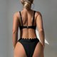 thumbnail image 4 of Trajes de baño Amzcrzy Tankini para mujer, trajes de baño, trajes de baño, bikini con control de abdomen, traje de baño de rayas para mujer, traje de baño de playa de cintura alta, negro, L, 4 of 6