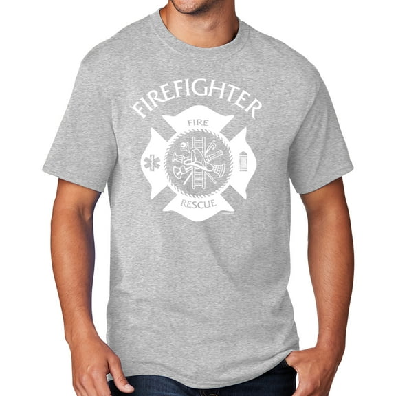 Men's Firefighter T-shirt, XL Ash Gray - TALL