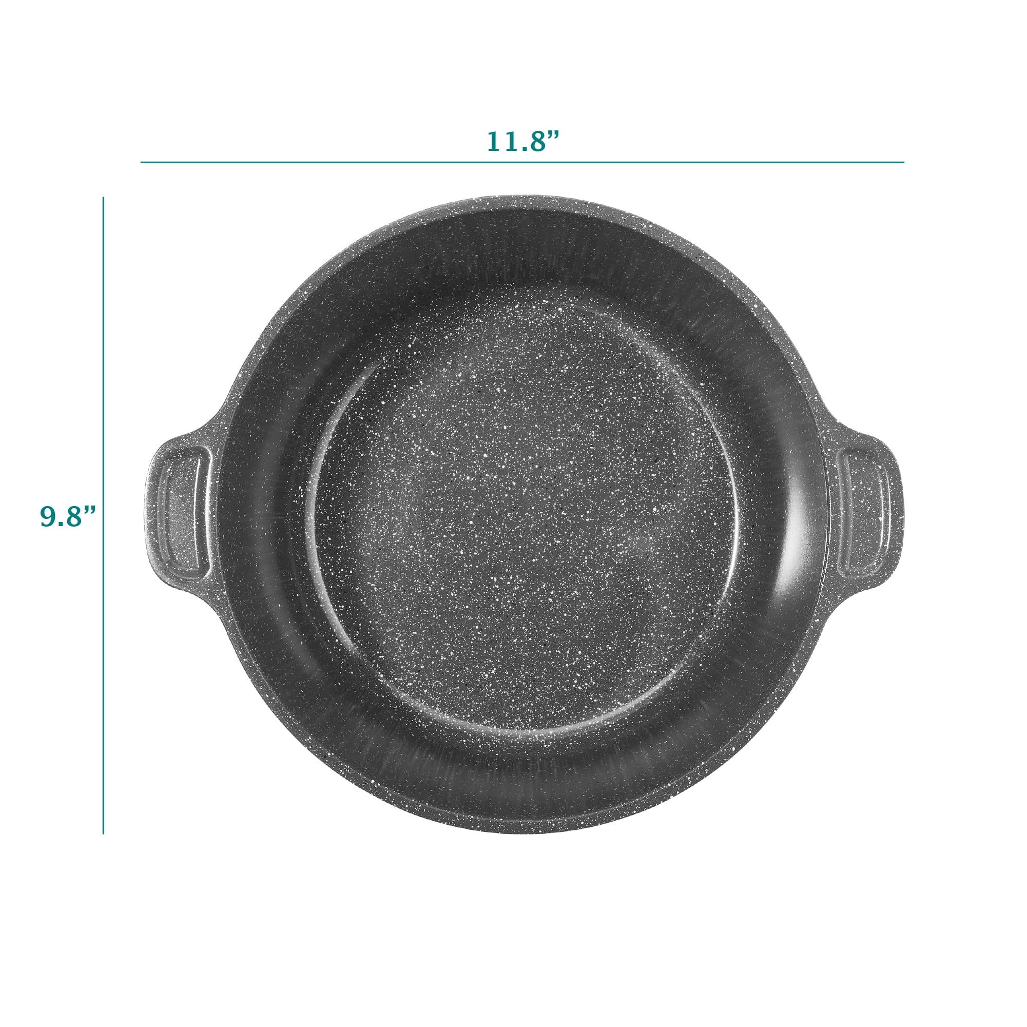 The Pioneer Woman Prairie Signature 5 Quart Nonstick Cast Aluminum Dutch Oven, Charcoal Speckle
