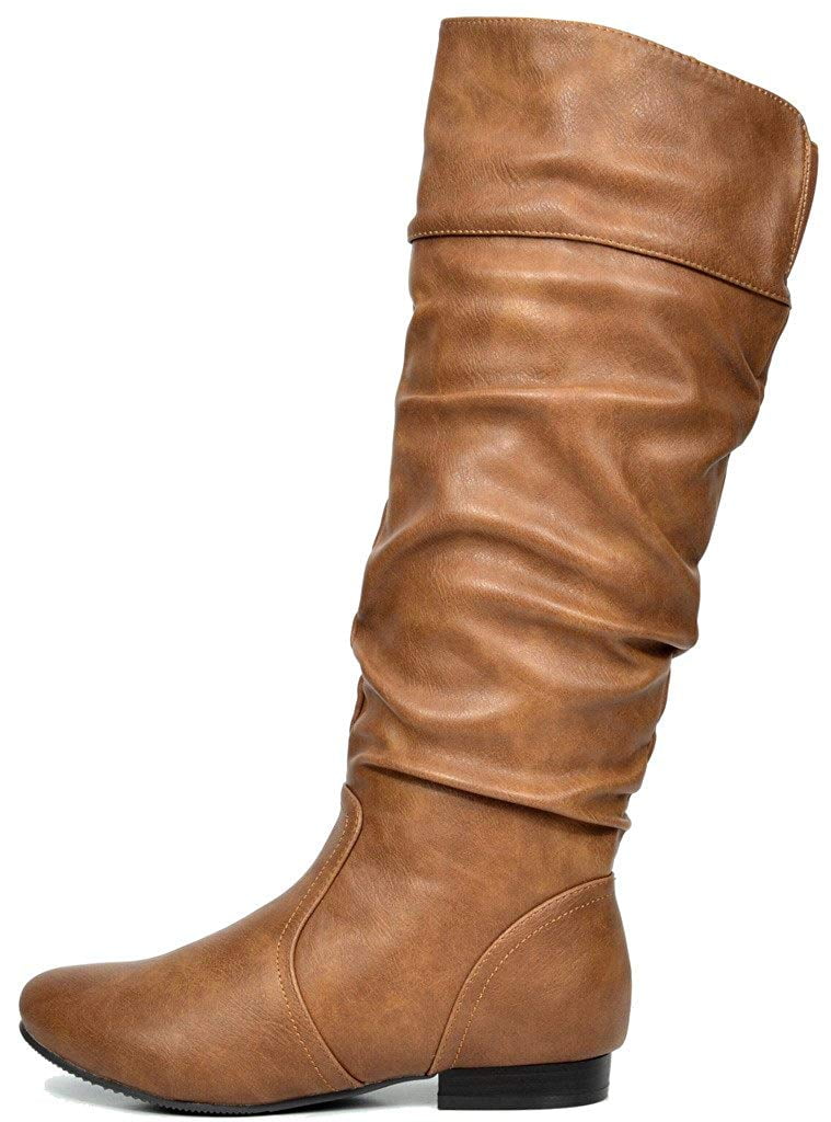 wide calf camel boots