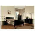 thumbnail image 2 of ACME Louis Philippe III Eastern King Sleigh Bed in Black, Multiple Sizes, 2 of 6