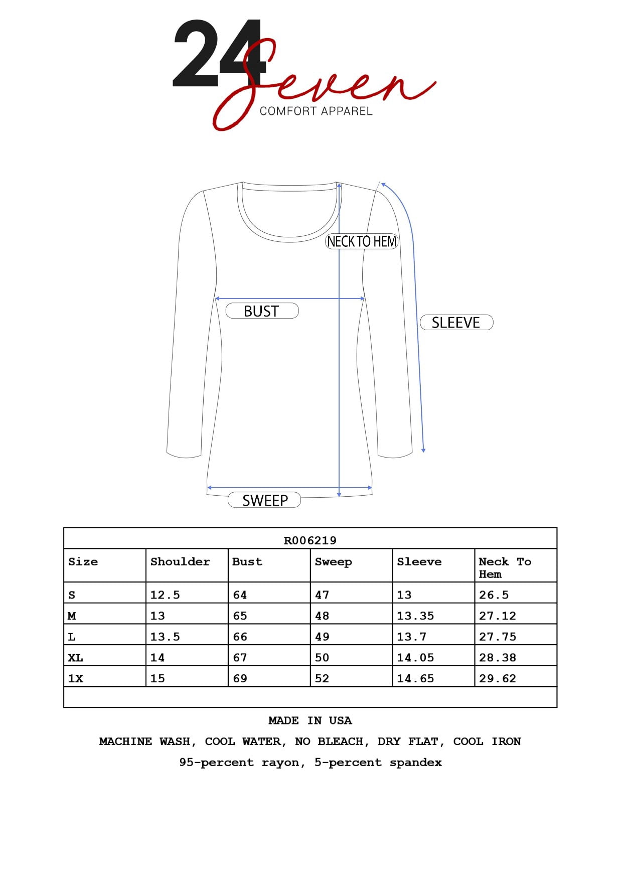 24/7 Comfort Apparel Women's Oversized Long Sleeve Dolman Top