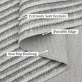 thumbnail image 4 of 9x12 Large Washable Area Rug – Non-Slip Modern Stripe Floor Carpet, Low Pile Non-Shedding Velvet Soft Rug, Foldable Printed Rug for Living Room, Bedroom, Dining Room, Office – Gray Tones, 4 of 9