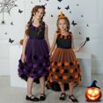 thumbnail image 2 of YUEHUA Toddler Halloween Party Dress, Sparkly Sequin Neckline with Fluffy Crinoline, Cute Puffed Sleeve Birthday Celebration Gown for 4-7, 2 of 9