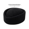 thumbnail image 7 of Hsqqdc Wool Blend Polyester Black Vintage Stewardess Beret Hat 22-22.8 Inch Pillbox Headwear 1-Piece, 7 of 7